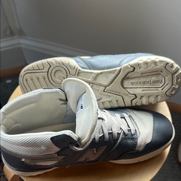 Aime Leon Dore New Balance Men's Gray and White High-Top Sneakers - Picture 6 of 6